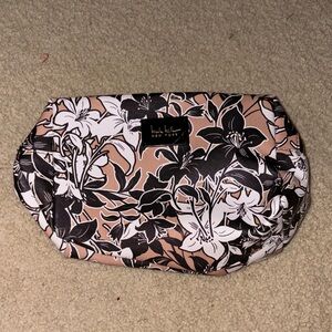 Nicole hiller Black and Tan Floral Cosmetic Case